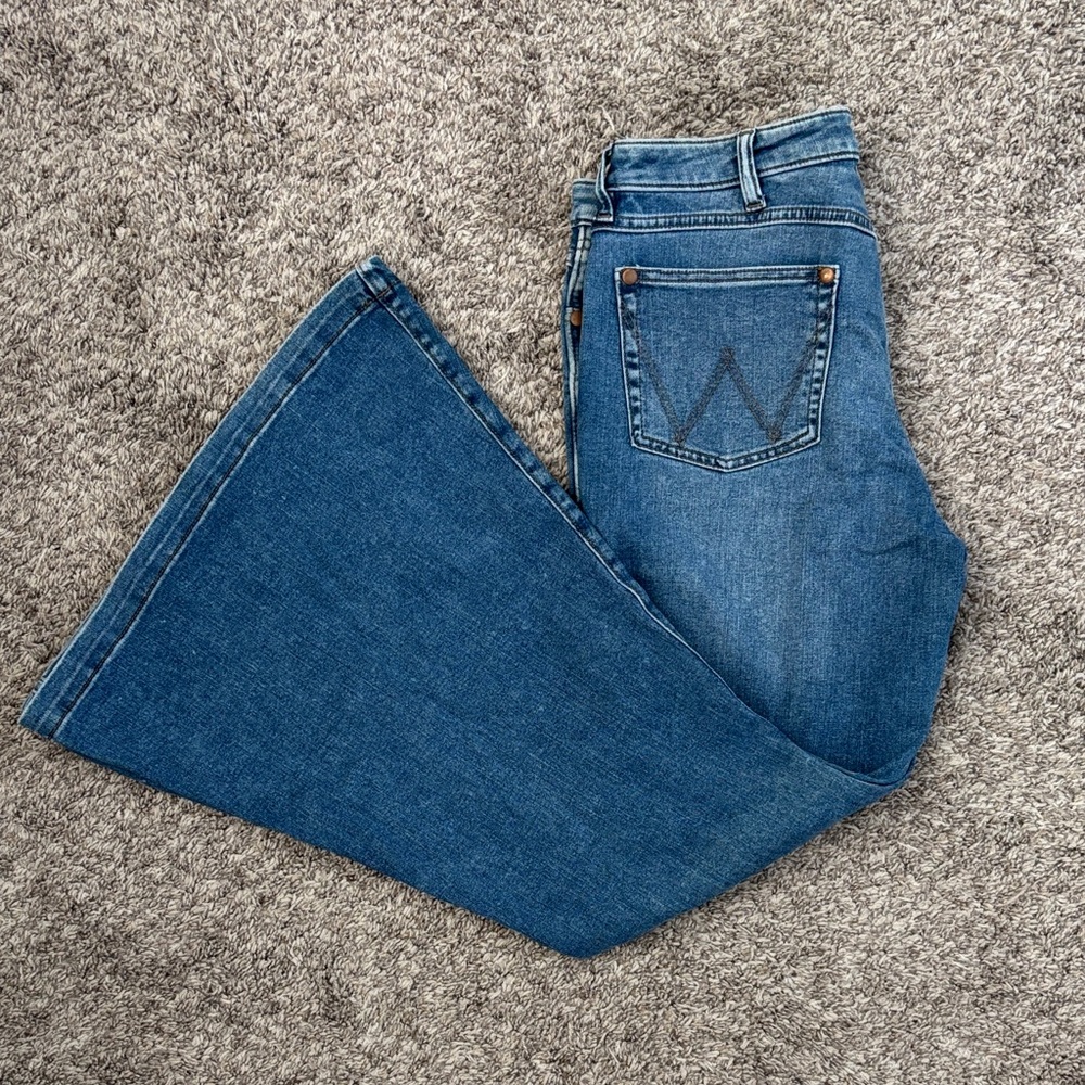wrangler high rise flare jeans
